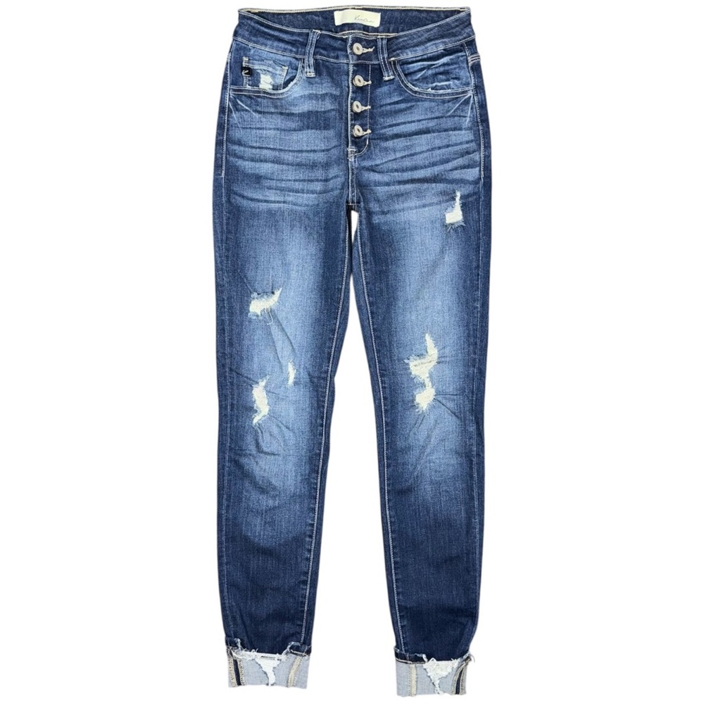 KanCan Chelsea High Rise Super Skinny Jeans Dark Wash Size 26 KC6192D Distressed